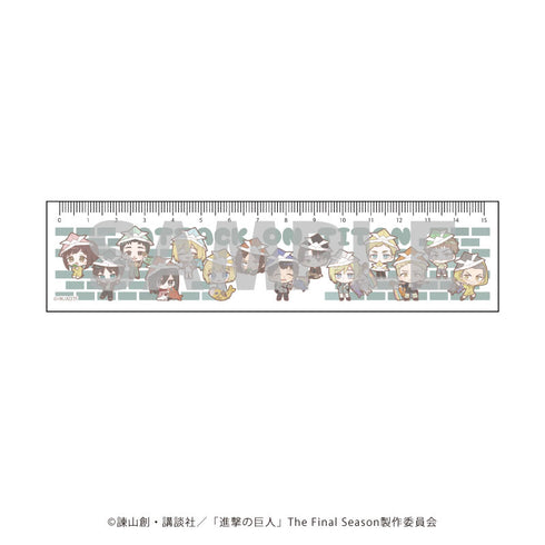 『進撃の巨人』定規15㎝ 01/子どもの日ver. 整列デザイン(ミニキャライラスト)